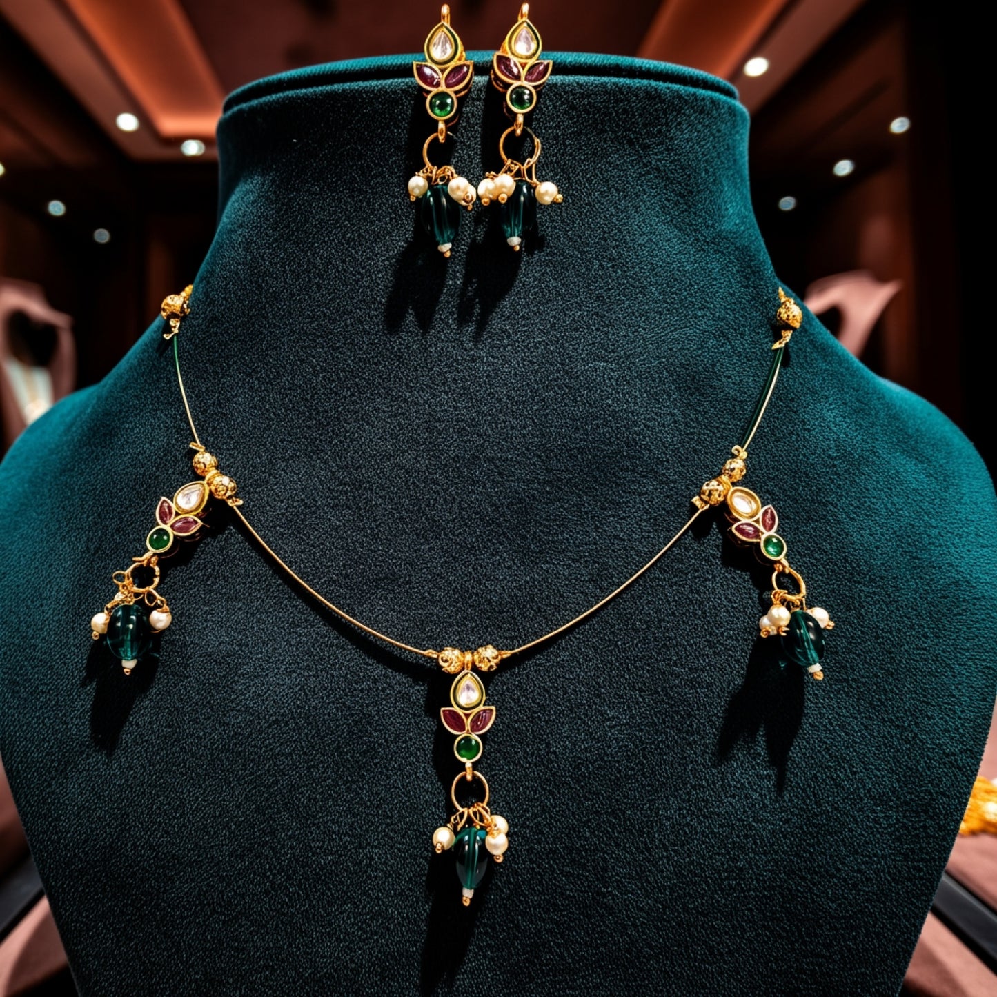 Lotus Bloom Invisible Necklace Set – Lightweight & Customisable