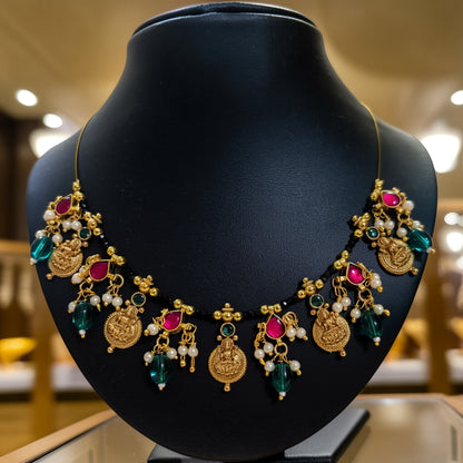 Customizable Lakshmi Kasulu Black Bead Invisible Chain