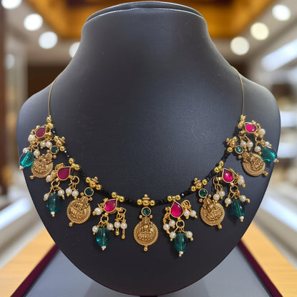 Customizable Lakshmi Kasulu Black Bead Invisible Chain