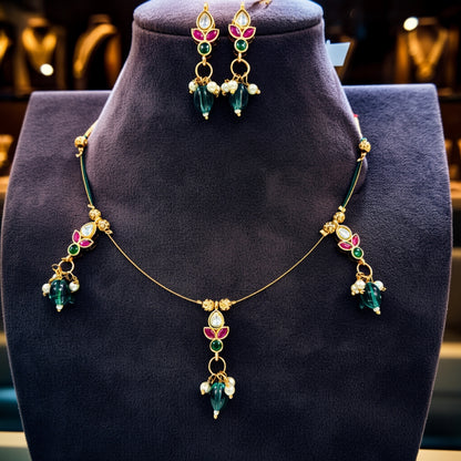 Lotus Bloom Invisible Necklace Set – Lightweight & Customisable