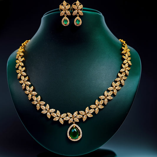 Emerald Bloom Necklace Set
